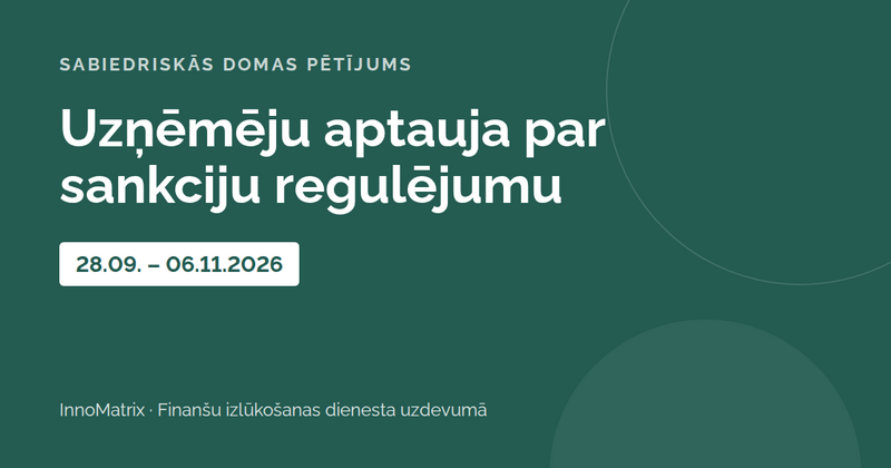 InnoMatrix veic uzņēmēju aptauju par sankciju regulējumu